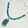 Agate oval bead necklace