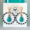 Halfsies Teal Stone earrings