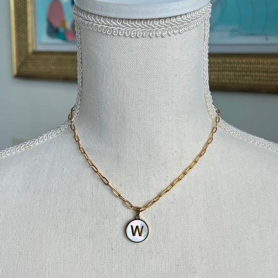 Brass Initial necklace