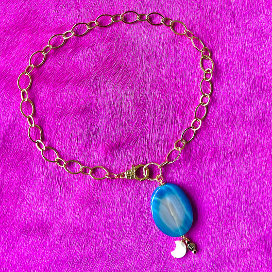 Agate slice necklace