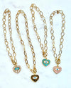 Heart & Eye Gold Smooth Chain