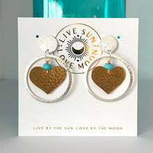  Hammered Heart & Ring earrings