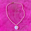 Gemstone Heart necklace- Opalite