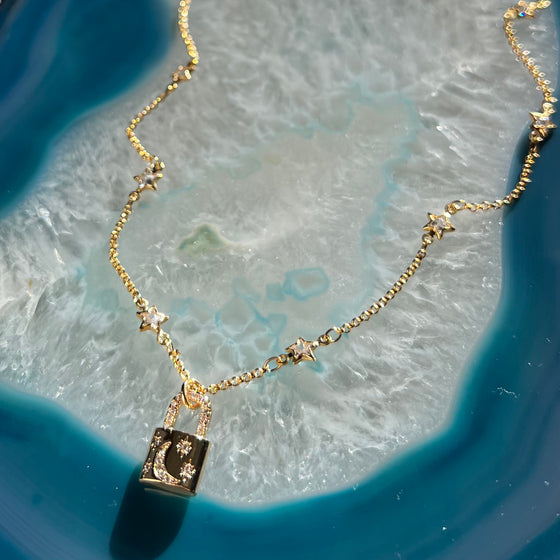 Celestial Padlock Necklace