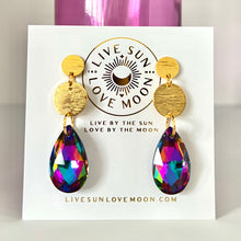  Volcano crystal & coin earrings