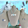 Gemstone Heart necklace- Rainbow Flourite