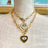 Heart & Eye Gold Smooth Chain